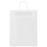 vidaXL Papperspåsar 50 st med handtag vit 32x12x42 cm