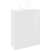 vidaXL Papperspåsar 50 st med handtag vit 32x12x42 cm