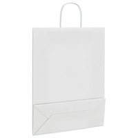vidaXL Papperspåsar 50 st med handtag vit 32x12x42 cm