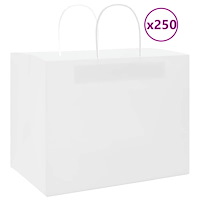 vidaXL Papperspåsar 250 st med handtag vit 32x22x24 cm