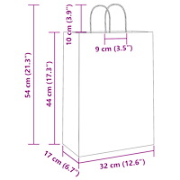 vidaXL Papperspåsar 50 st med handtag rosa 32x17x44 cm