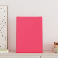 vidaXL Papperspåsar 50 st med handtag rosa 32x17x44 cm