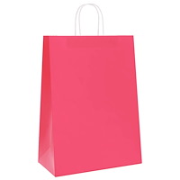 vidaXL Papperspåsar 50 st med handtag rosa 32x17x44 cm
