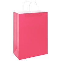 vidaXL Papperspåsar 50 st med handtag rosa 32x17x44 cm