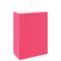 vidaXL Papperspåsar 50 st med handtag rosa 32x17x44 cm