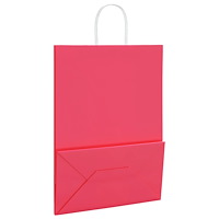 vidaXL Papperspåsar 50 st med handtag rosa 32x17x44 cm