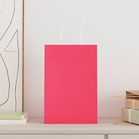 vidaXL Papperspåsar 250 st med handtag rosa 21x11x31 cm