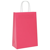 vidaXL Papperspåsar 250 st med handtag rosa 21x11x31 cm