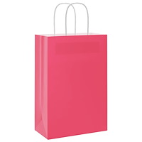 vidaXL Papperspåsar 250 st med handtag rosa 21x11x31 cm