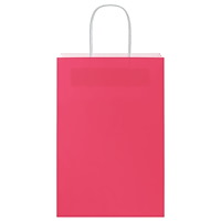 vidaXL Papperspåsar 250 st med handtag rosa 21x11x31 cm