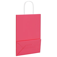vidaXL Papperspåsar 250 st med handtag rosa 21x11x31 cm
