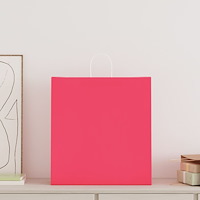 vidaXL Papperspåsar 250 st med handtag rosa 45x17x48 cm