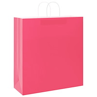 vidaXL Papperspåsar 250 st med handtag rosa 45x17x48 cm