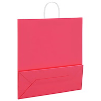 vidaXL Papperspåsar 250 st med handtag rosa 45x17x48 cm