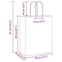 vidaXL Papperspåsar 50 st med handtag blå 18x8x22 cm