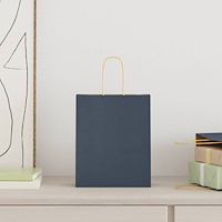 vidaXL Papperspåsar 50 st med handtag blå 18x8x22 cm