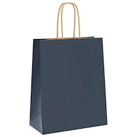 vidaXL Papperspåsar 50 st med handtag blå 18x8x22 cm