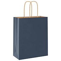 vidaXL Papperspåsar 50 st med handtag blå 18x8x22 cm