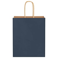 vidaXL Papperspåsar 50 st med handtag blå 18x8x22 cm