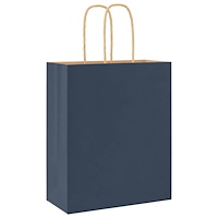 vidaXL Papperspåsar 50 st med handtag blå 18x8x22 cm