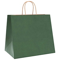 vidaXL Papperspåsar 250 st med handtag grön 32x22x28 cm