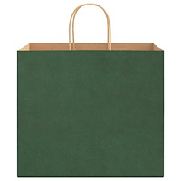 vidaXL Papperspåsar 250 st med handtag grön 32x22x28 cm