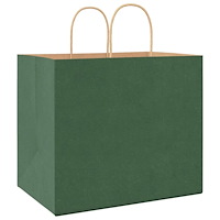 vidaXL Papperspåsar 250 st med handtag grön 32x22x28 cm