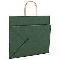 vidaXL Papperspåsar 250 st med handtag grön 32x22x28 cm