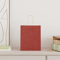 vidaXL Papperspåsar 50 st med handtag röd 18x8x22 cm