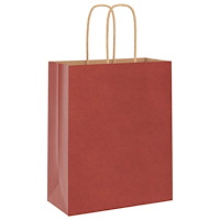 vidaXL Papperspåsar 50 st med handtag röd 18x8x22 cm