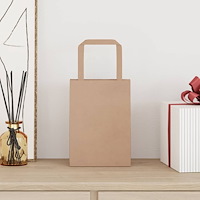vidaXL Papperspåsar 50 st med handtag brun 15x8x21 cm