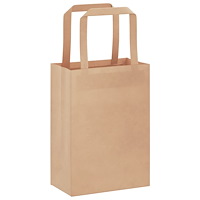vidaXL Papperspåsar 50 st med handtag brun 15x8x21 cm