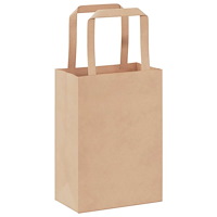 vidaXL Papperspåsar 50 st med handtag brun 15x8x21 cm