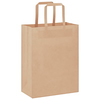 vidaXL Papperspåsar 50 st med handtag brun 21x11x28 cm
