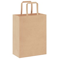 vidaXL Papperspåsar 50 st med handtag brun 21x11x28 cm