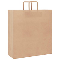 vidaXL Papperspåsar 50 st med handtag brun 45x17x48 cm