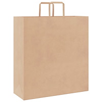 vidaXL Papperspåsar 50 st med handtag brun 45x17x48 cm