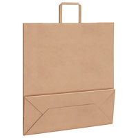 vidaXL Papperspåsar 50 st med handtag brun 45x17x48 cm