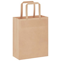vidaXL Papperspåsar 250 st med handtag brun 18x8x22 cm