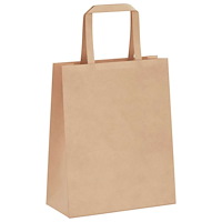 vidaXL Papperspåsar 250 st med handtag brun 18x8x22 cm