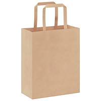 vidaXL Papperspåsar 250 st med handtag brun 18x8x22 cm