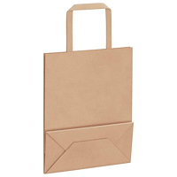 vidaXL Papperspåsar 250 st med handtag brun 18x8x22 cm