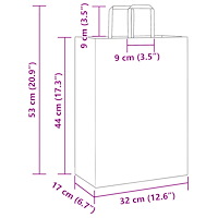 vidaXL Papperspåsar 50 st med handtag vit 32x17x44 cm