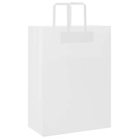 vidaXL Papperspåsar 50 st med handtag vit 32x17x44 cm