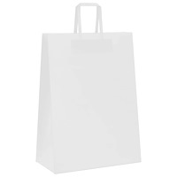 vidaXL Papperspåsar 50 st med handtag vit 32x17x44 cm