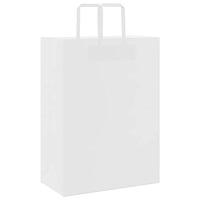 vidaXL Papperspåsar 50 st med handtag vit 32x17x44 cm