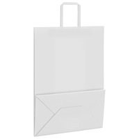 vidaXL Papperspåsar 50 st med handtag vit 32x17x44 cm