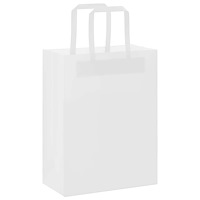 vidaXL Papperspåsar 250 st med handtag vit 21x11x28 cm