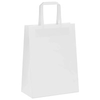 vidaXL Papperspåsar 250 st med handtag vit 21x11x28 cm