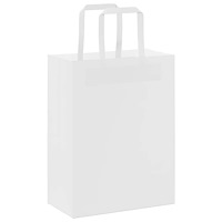 vidaXL Papperspåsar 250 st med handtag vit 21x11x28 cm